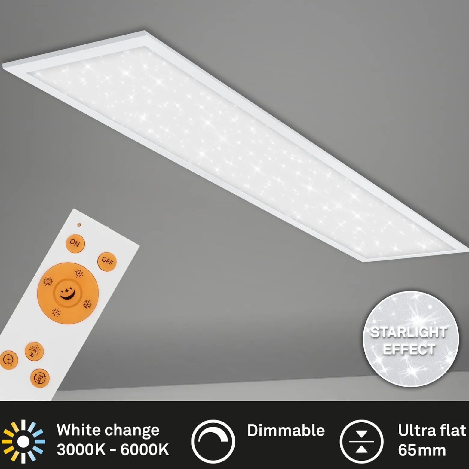 Pallas-LED-paneeli valk., himmen. CCT 119,5x29,5cm