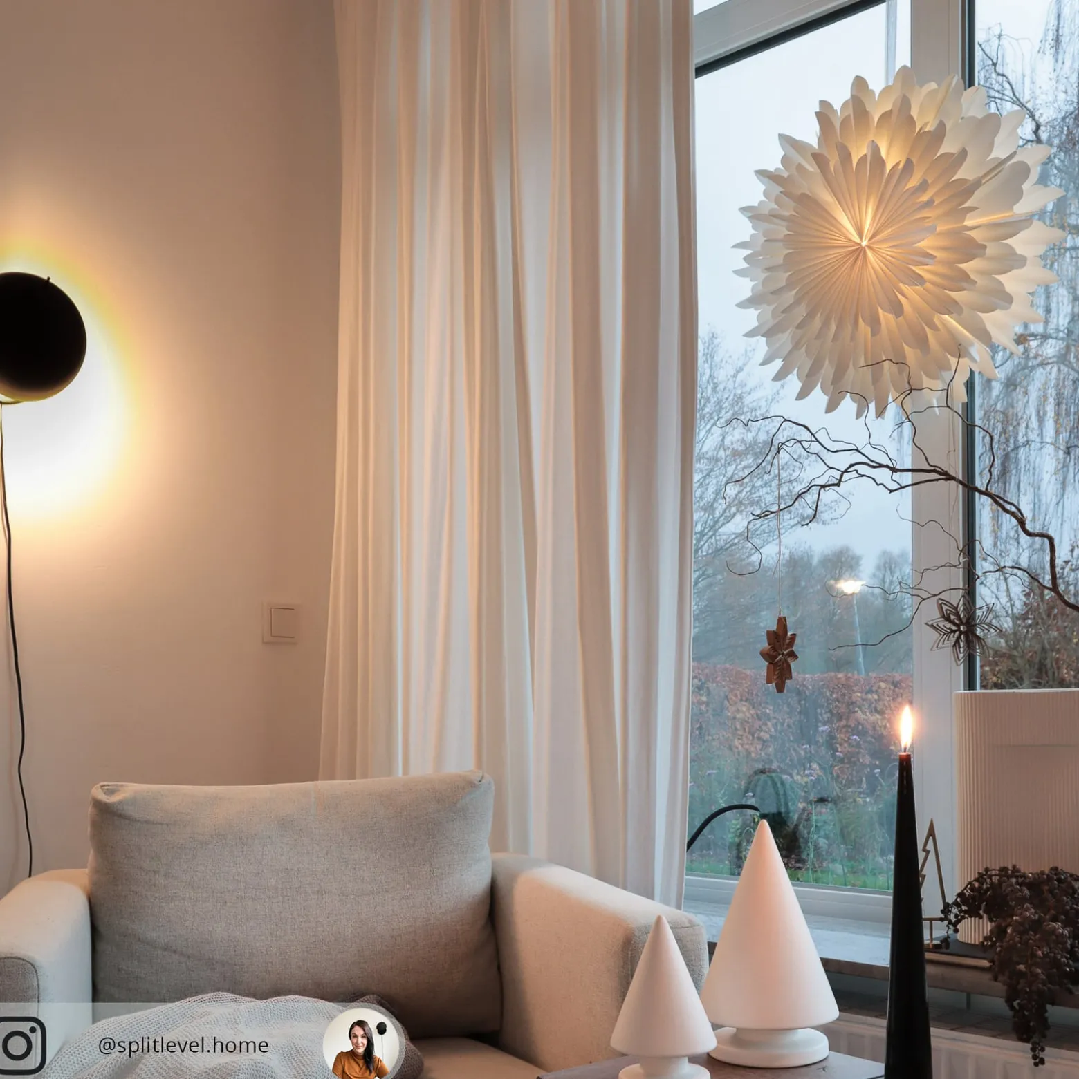 Paperitähti Snow, Ø 50 cm, valkoinen, 3-kerroksinen, paperi