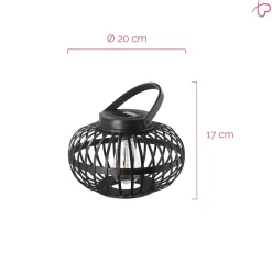 Pauleen LED-aurinkopöytävalaisin SUNSHINE BLISS, musta, 17 cm, IP44
