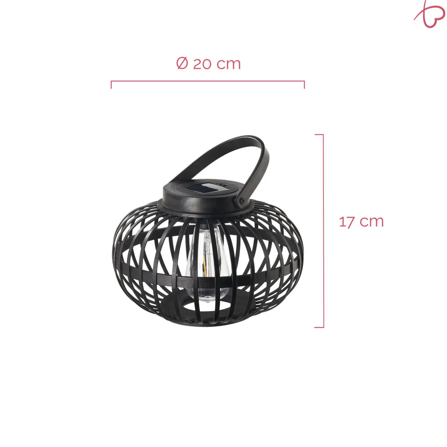 Pauleen LED-aurinkopöytävalaisin SUNSHINE BLISS, musta, 17 cm, IP44