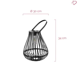 Pauleen LED-aurinkopöytävalaisin SUNSHINE SPARK, musta, 34 cm, IP44