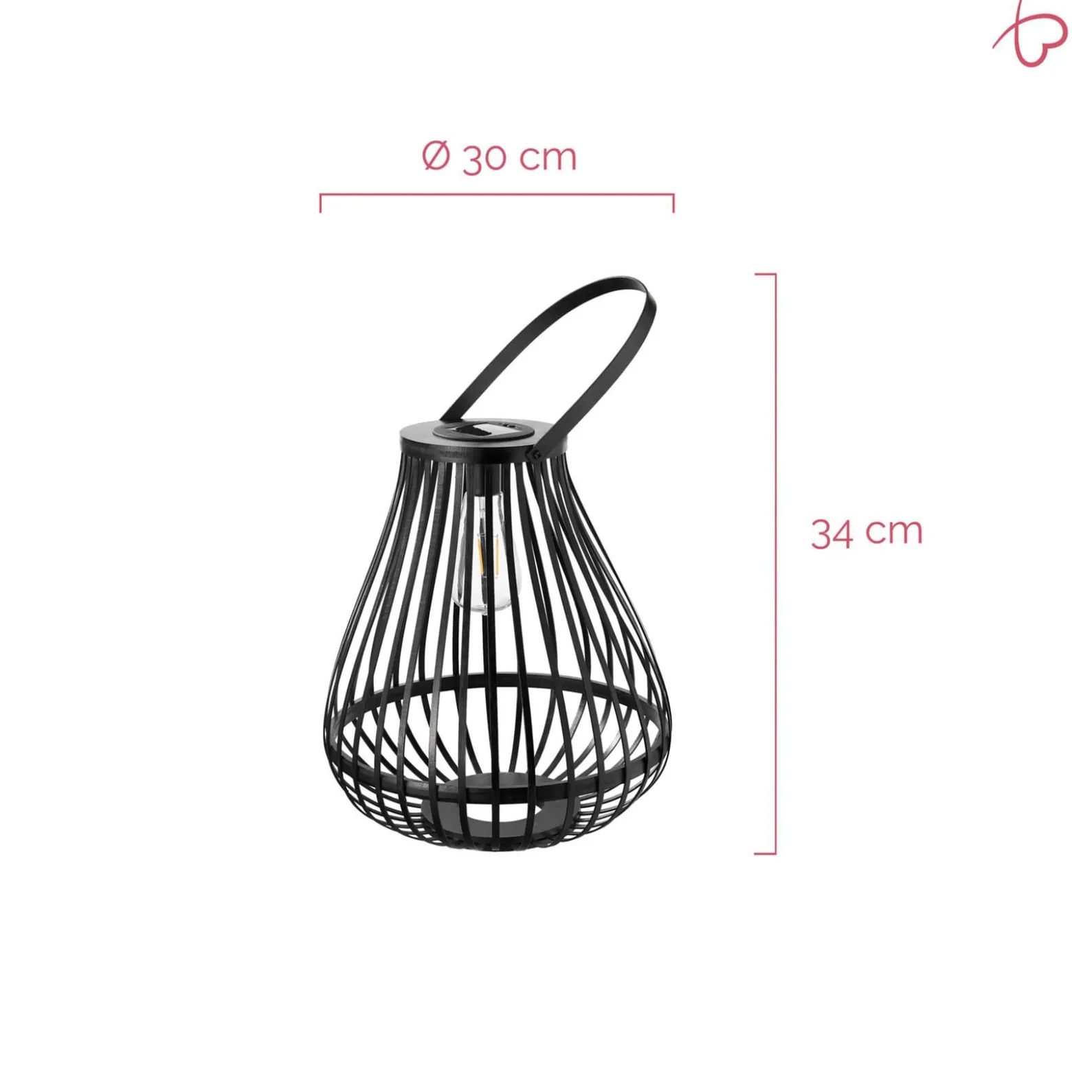 Pauleen LED-aurinkopöytävalaisin SUNSHINE SPARK, musta, 34 cm, IP44
