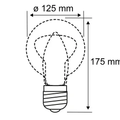 Pauleen LED-hehkulamppu G125 E27 9 W kirkas 2700 K