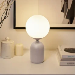 Pauleen-pöytälamppu GLOWING CHARM, harmaa, 30 cm, keramiikka/lasi