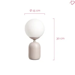 Pauleen-pöytälamppu GLOWING CHARM, harmaa, 30 cm, keramiikka/lasi