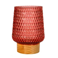 Pauleen Rose Glamour E27-LED akku, puinen jalka
