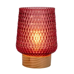 Pauleen Rose Glamour E27-LED akku, puinen jalka