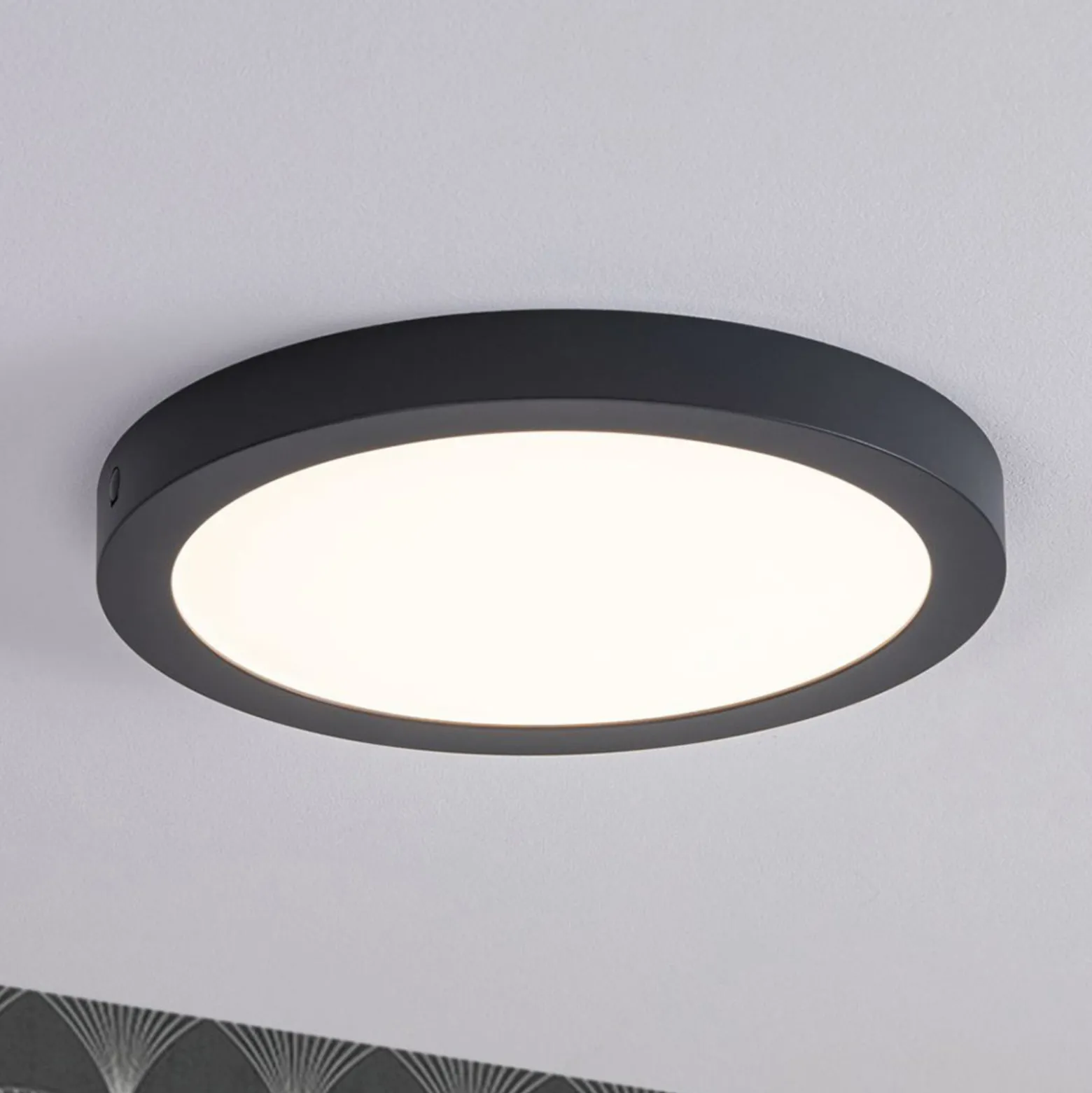 Paulmann Abia-LED-paneeli Ø30cm 2700K tummanharmaa