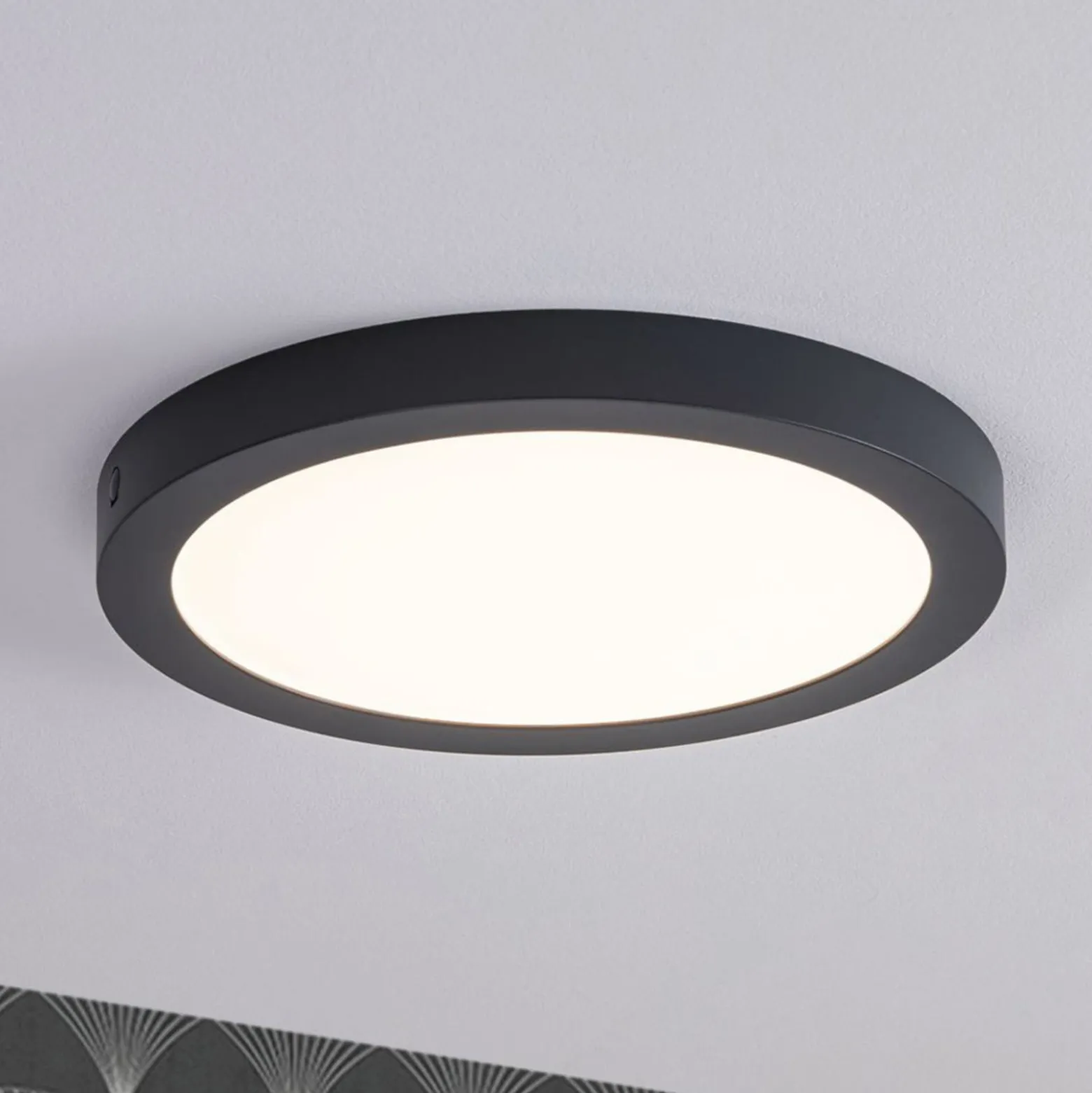 Paulmann Abia-LED-paneeli Ø30cm 2700K tummanharmaa