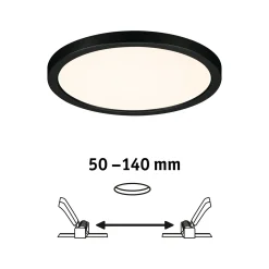 Paulmann Areo LED-paneeli pyöreä musta 3000K Ø17.5cm
