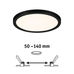 Paulmann Areo LED-paneeli pyöreä musta 3000K Ø17.5cm