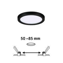Paulmann Areo LED-paneeli pyöreä musta 3000K Ø11.8cm