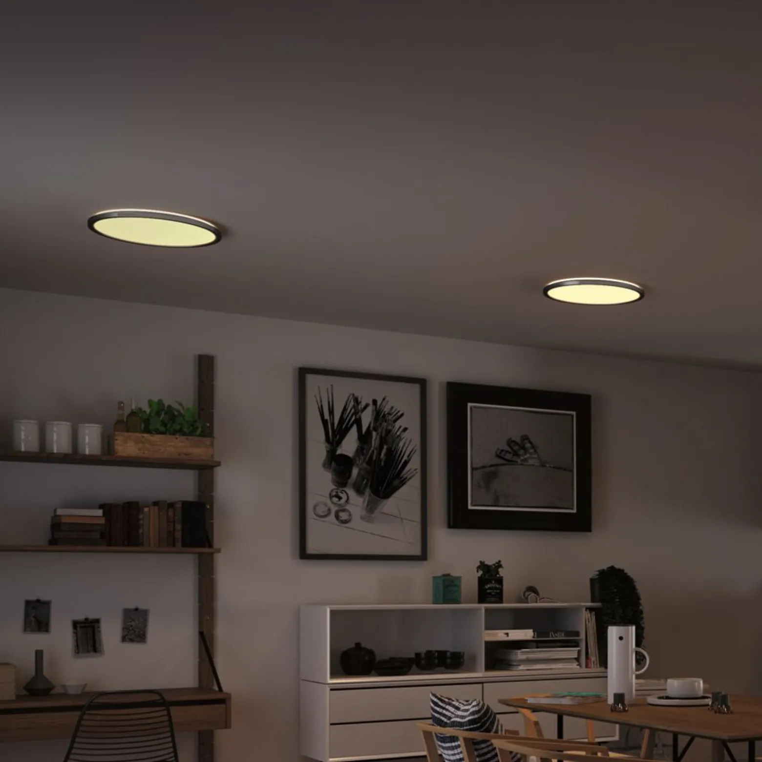 Paulmann Atria Shine LED-paneeli, kromi, himmennettävä, Ø 42 cm