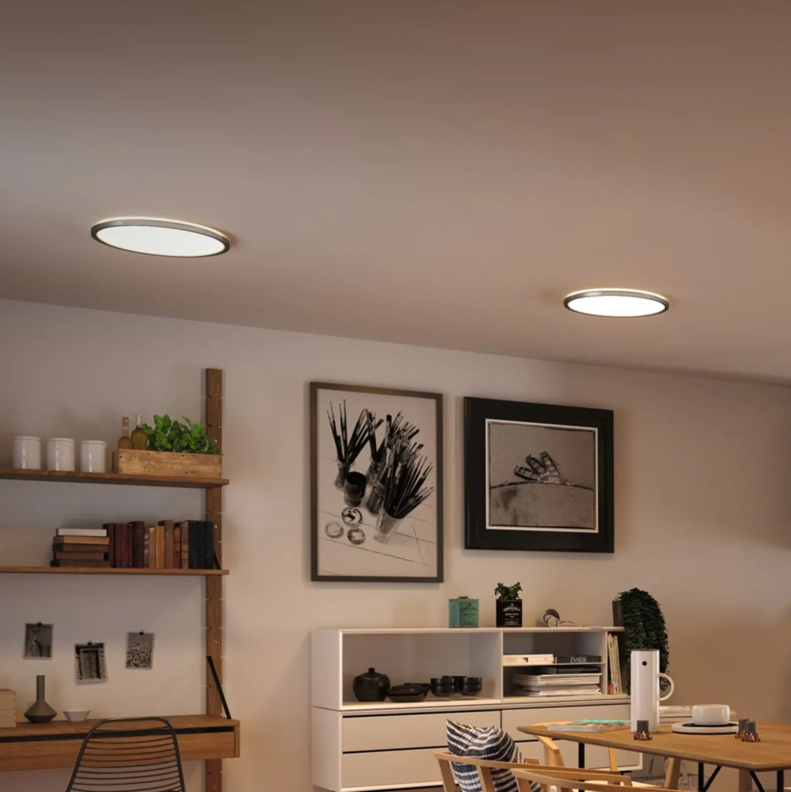 Paulmann Atria Shine LED-paneeli, kromi, himmennettävä, Ø 42 cm