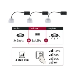 Paulmann Choose Coin LED 3-Step-dim 100° 2700K 3x