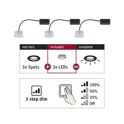Paulmann Choose Coin LED 3-Step-dim 100° 2700K 3x