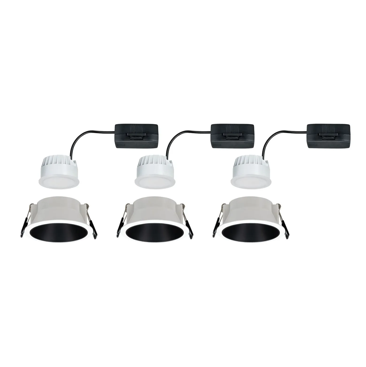 Paulmann Cole LED-Spotlight, musta-valkoinen 3 kpl
