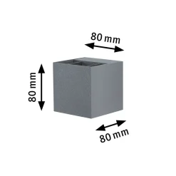 Paulmann Cybo LED-ulkoseinävalaisin, 2700 K, 8 x 8 cm, harmaa