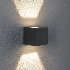 Paulmann Cybo LED-ulkoseinävalaisin, 2700 K, 8 x 8 cm, harmaa