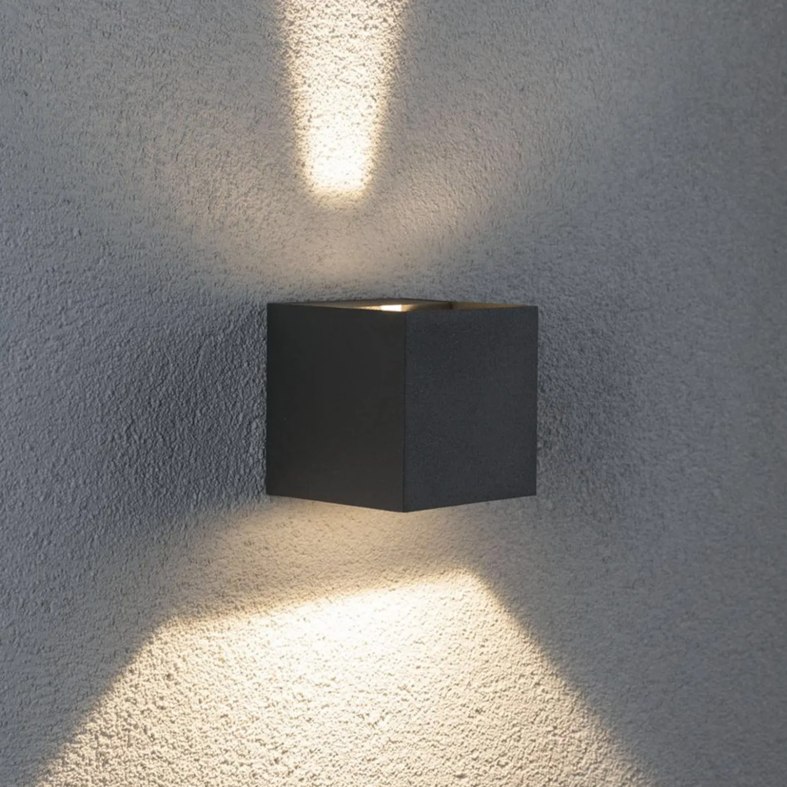 Paulmann Cybo LED-ulkoseinävalaisin, 2700 K, 8 x 8 cm, harmaa