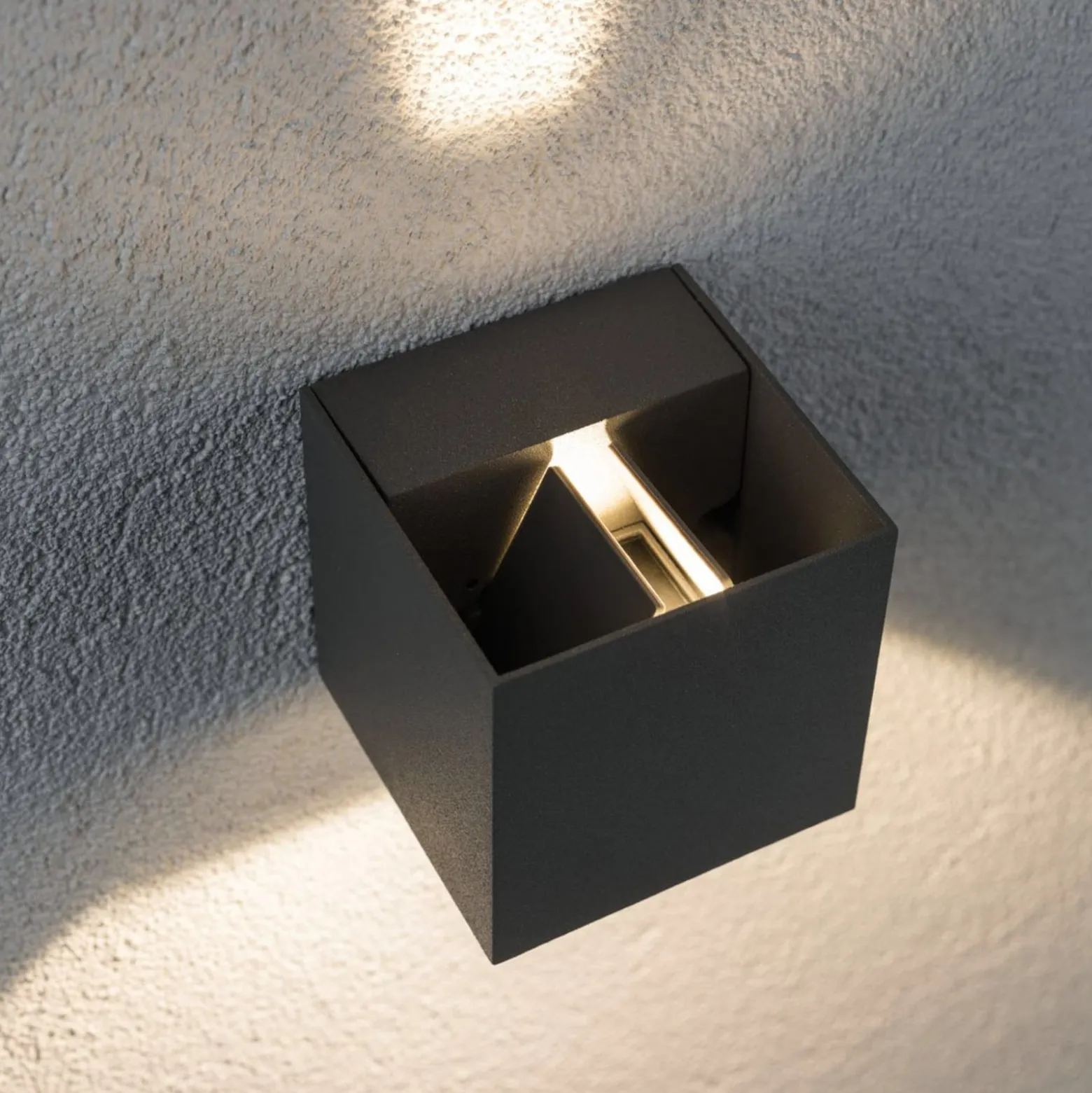 Paulmann Cybo LED-ulkoseinävalaisin, 2700 K, 8 x 8 cm, harmaa