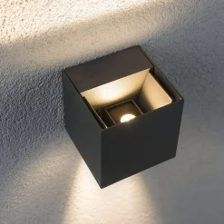 Paulmann Cybo LED-ulkoseinävalaisin, 2700 K, 8 x 8 cm, harmaa