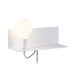 Paulmann Devara-seinälamppu, valkoinen, 40 cm E27 USB-portti