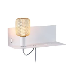 Paulmann Devara-seinälamppu, valkoinen, 40 cm E27 USB-portti