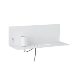 Paulmann Devara-seinälamppu, valkoinen, 40 cm E27 USB-portti