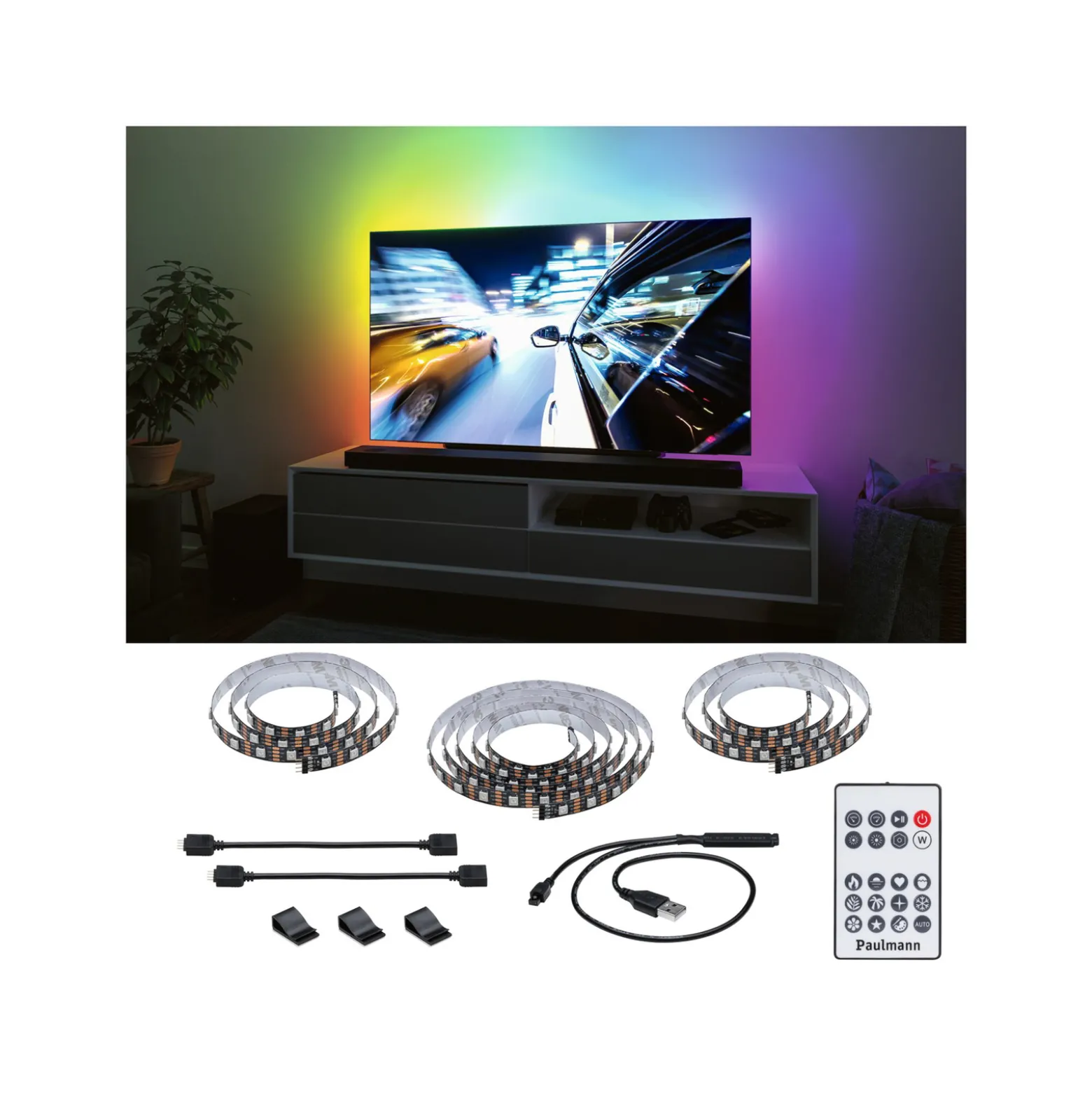 Paulmann EntertainLED LED-Strip RGB TV-sarja 75 tuumaa