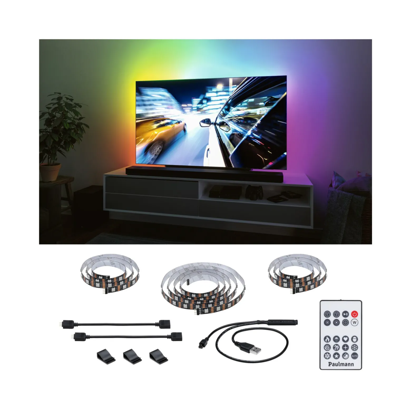 Paulmann EntertainLED LED-Strip RGB TV-sarja 65 tuumaa