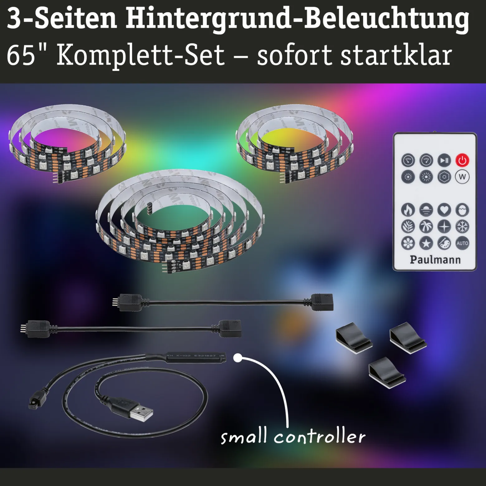 Paulmann EntertainLED LED-Strip RGB TV-sarja 65 tuumaa