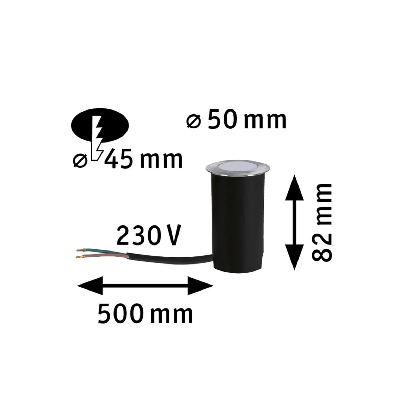 Paulmann Goldlicht LED-uppovalo, halkaisija 5 cm