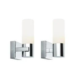 Paulmannin LED-peililamppu Gemini, kromi, 2 kpl:n sarja, himmennettävä, IP44