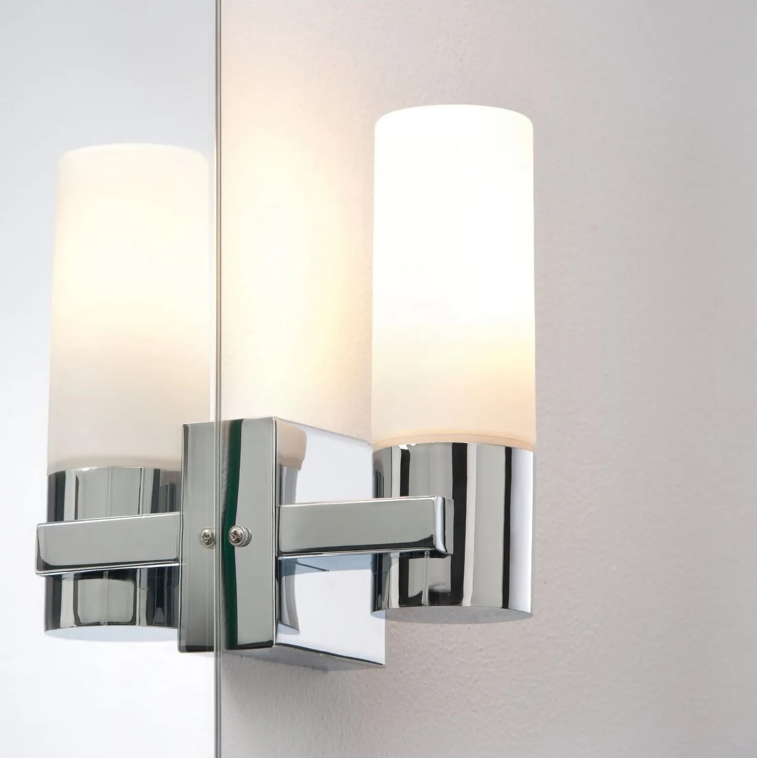 Paulmannin LED-peililamppu Gemini, kromi, 2 kpl:n sarja, himmennettävä, IP44