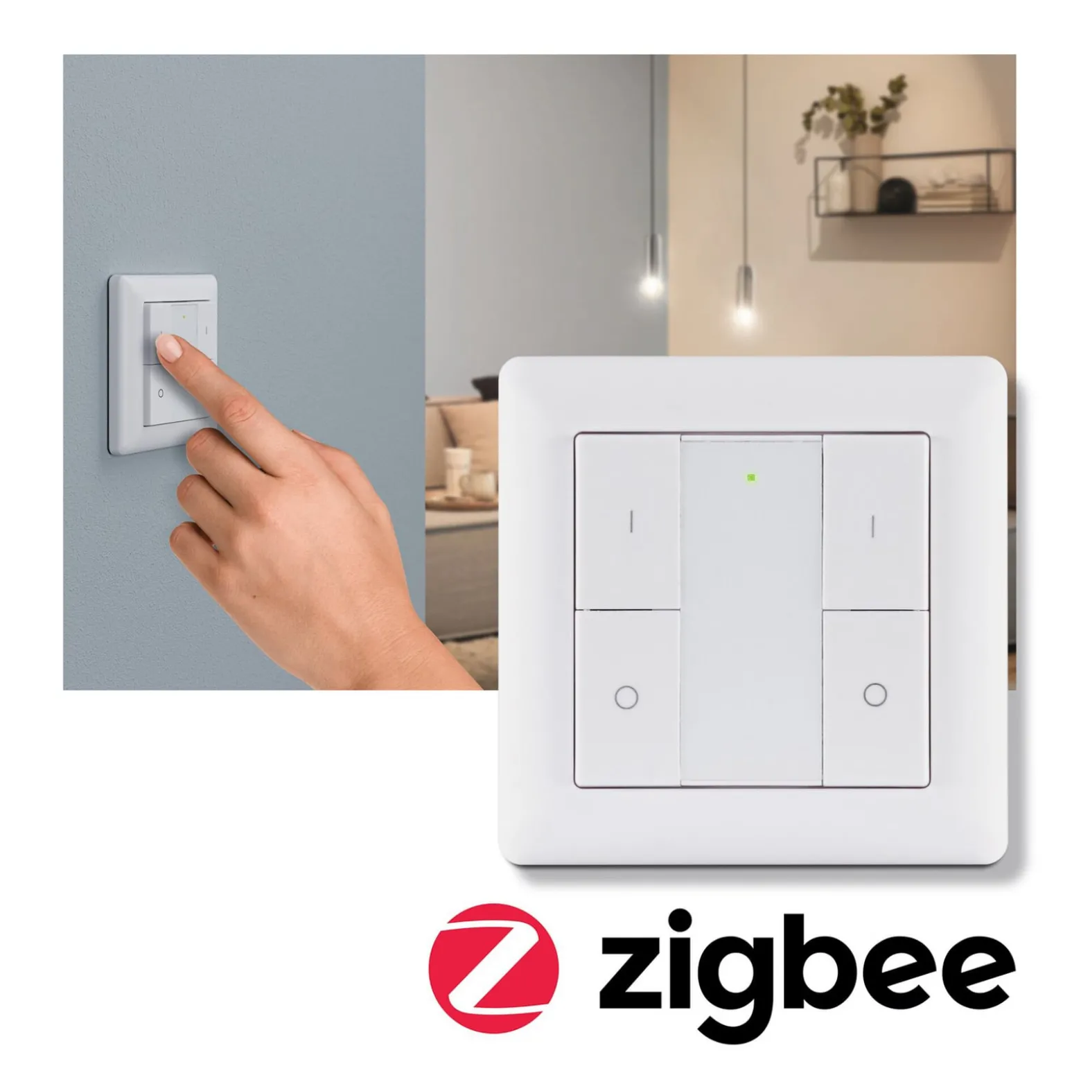 Paulmannin seinäkytkin ZigBee 2-jako on/off/dimmeri