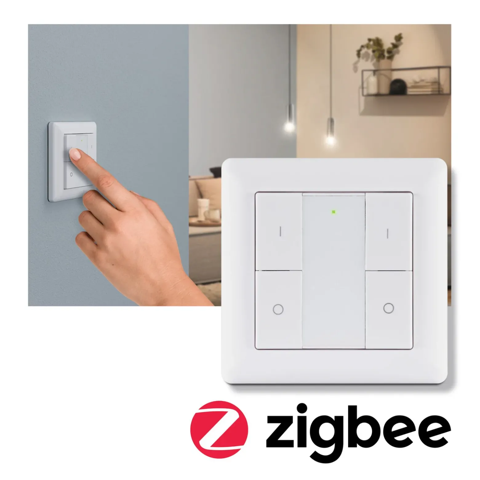Paulmannin seinäkytkin ZigBee 2-jako on/off/dimmeri