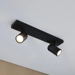 Paulmann kattokohdevalo Zyli musta pituus 40 cm 2-lamppuinen IP44