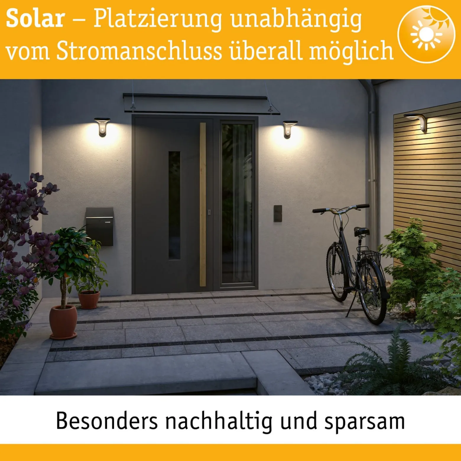 Paulmann LED aurinko ulkoseinävalaisin Diskola, anturilla, antrasiitti