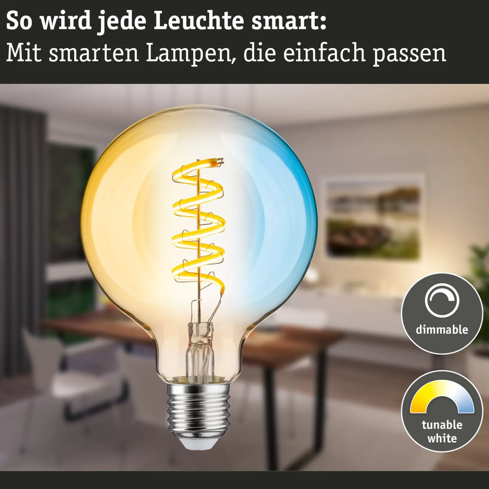 Paulmann LED-Globe G95 ZigBee E27 7,5W kulta CCT