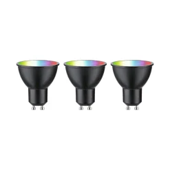 Paulmann LED GU10 4,8W 350lm Zigbee musta 3 kpl