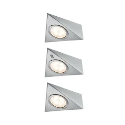 Paulmann LED-kaapinalusvalaisin, kolmionmuotoinen, rauta, liiketunnistin, 3 kpl