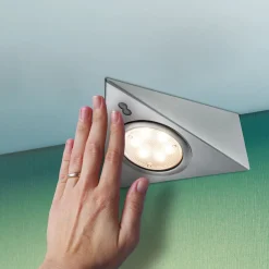 Paulmann LED-kaapinalusvalaisin, kolmionmuotoinen, rauta, liiketunnistin, 3 kpl