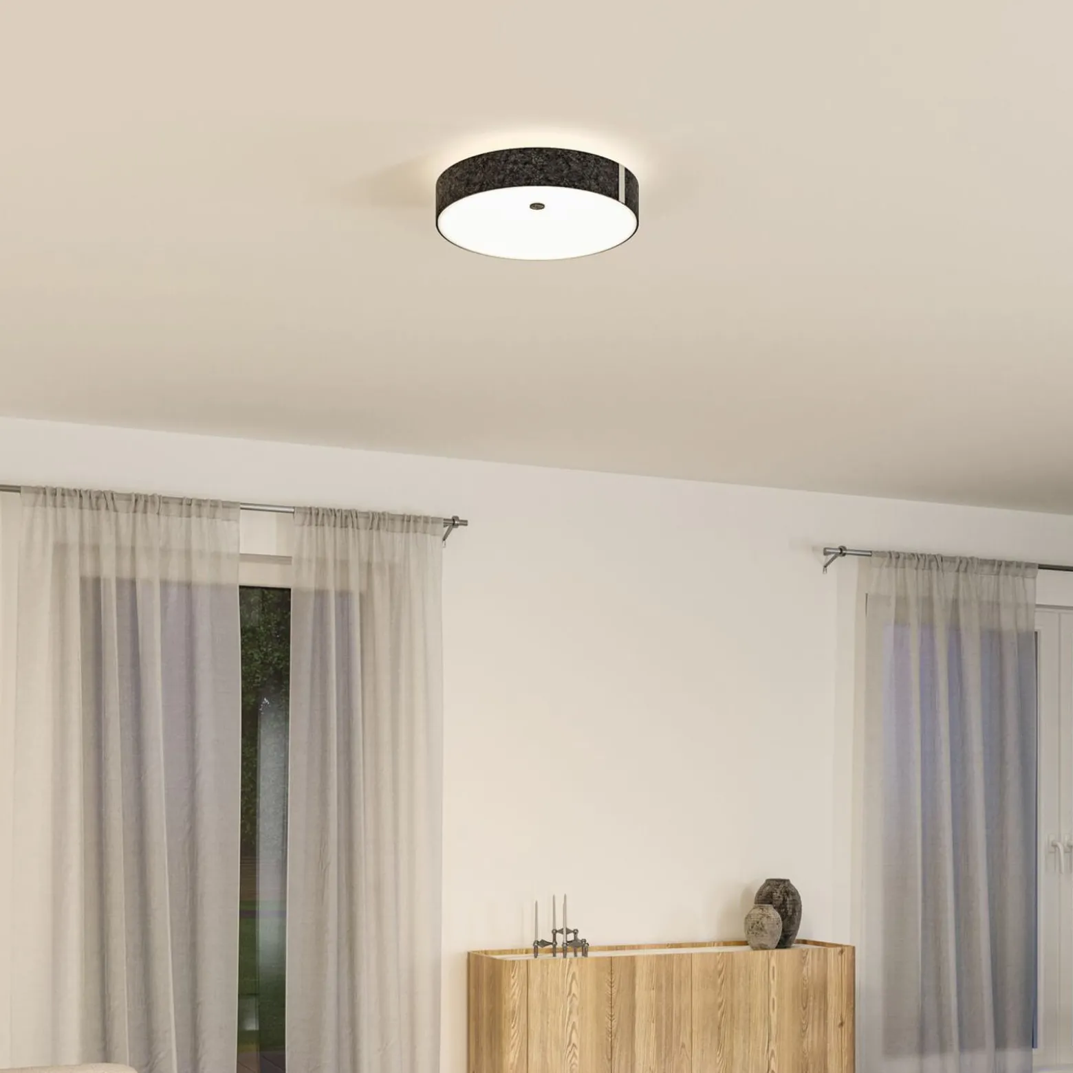 Paulmann LED-kattovalaisin Malika, antrasiitti, huopa, 3-portainen