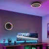 Paulmann LED-kattovalaisin Spaceglow One, musta, Ø39 cm, RGBW