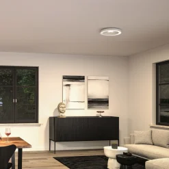 Paulmann LED-kattovalaisin Volea, valkoinen/hopea Ø 40 cm IP44 himmennettävä