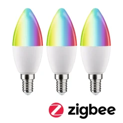 Paulmann-LED-kynttilä E14 5W 470lm Zigbee RGBW 3x