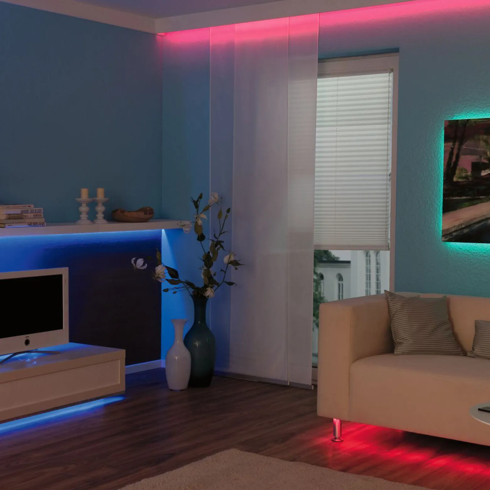 Paulmann LED-nauhasarja TIP, 1 m, valkoinen, muovi, RGB