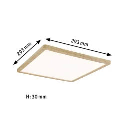 Paulmann LED-paneeli Atria Shine 29 cm, puu, IP44, 3000 K, päälle/pois