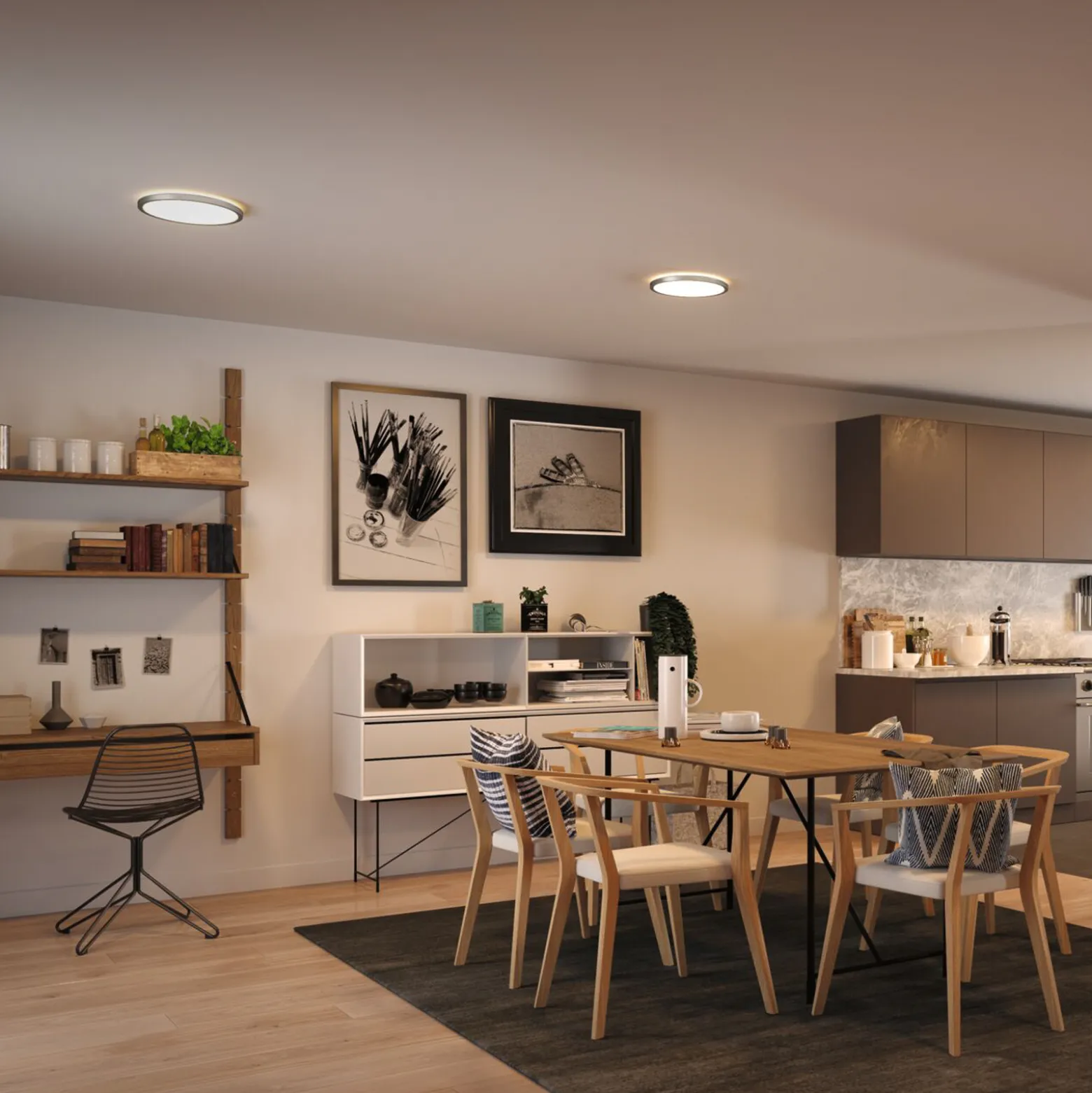 Paulmann LED-paneeli Atria Shine kromi Ø29 cm 3000 K päälle/pois IP20